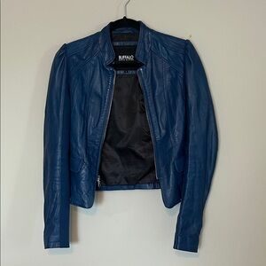 Buffalo David Bitton Women's Navy Leather Jacket